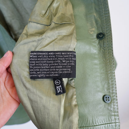 Vintage green leather jacket Size S