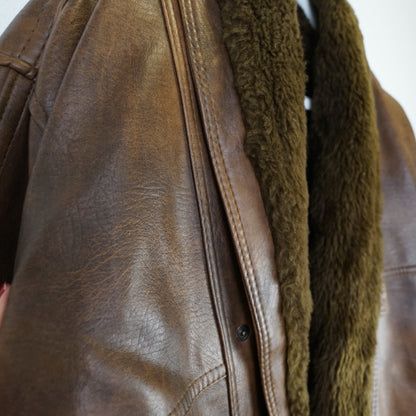 Vintage Shearling Jacket men Size L-XL