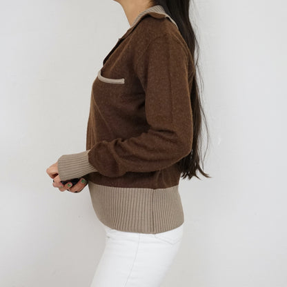 Vintage brown polo Pullover Size S