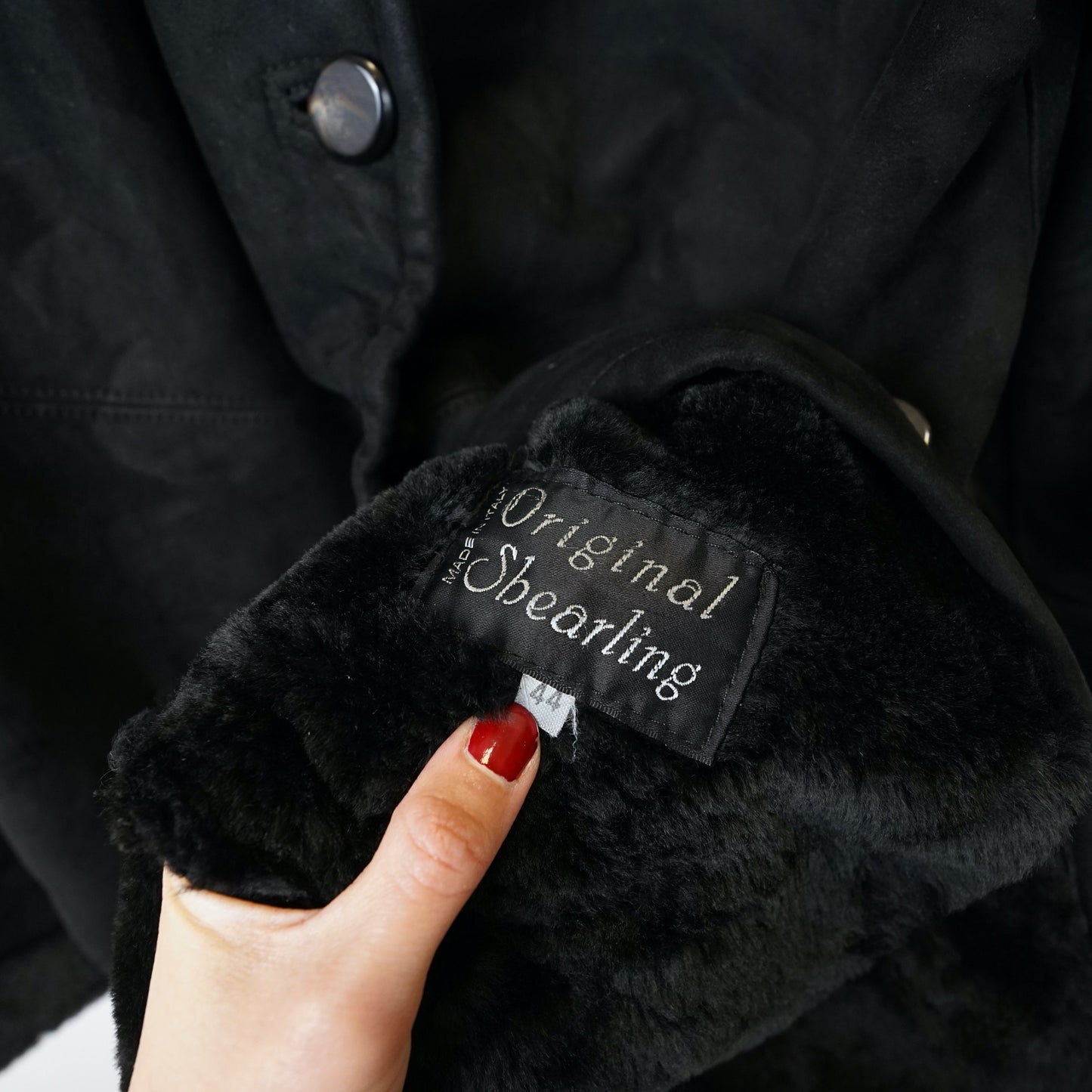Vintage Shearling Jacket Size L black