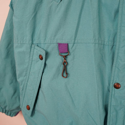 Vintage Ski Jacket men Size L turquoise purple