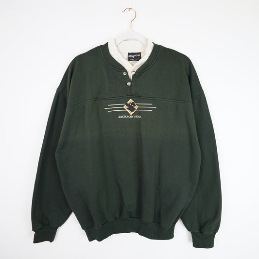 Vintage green Sweatshirt men size L cotton