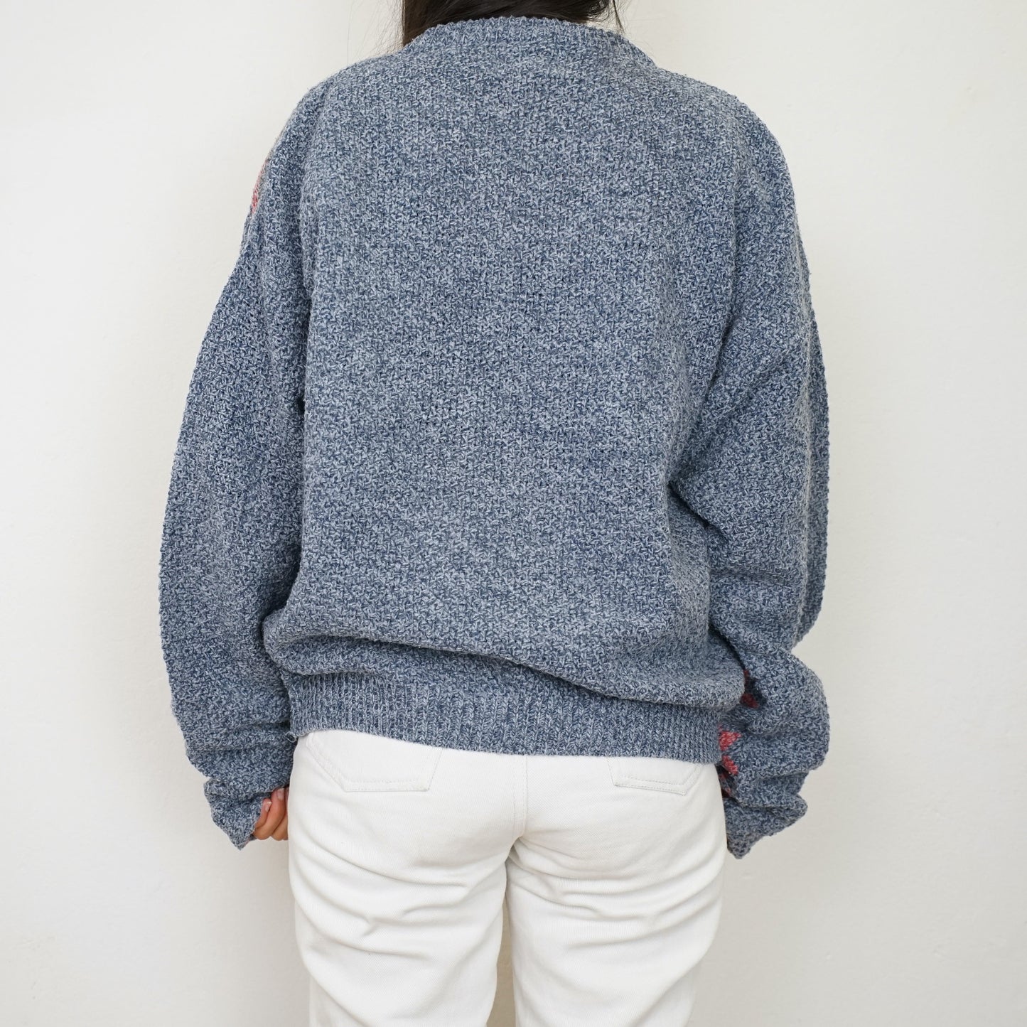 Vintage v neck Pullover Size L wool mix