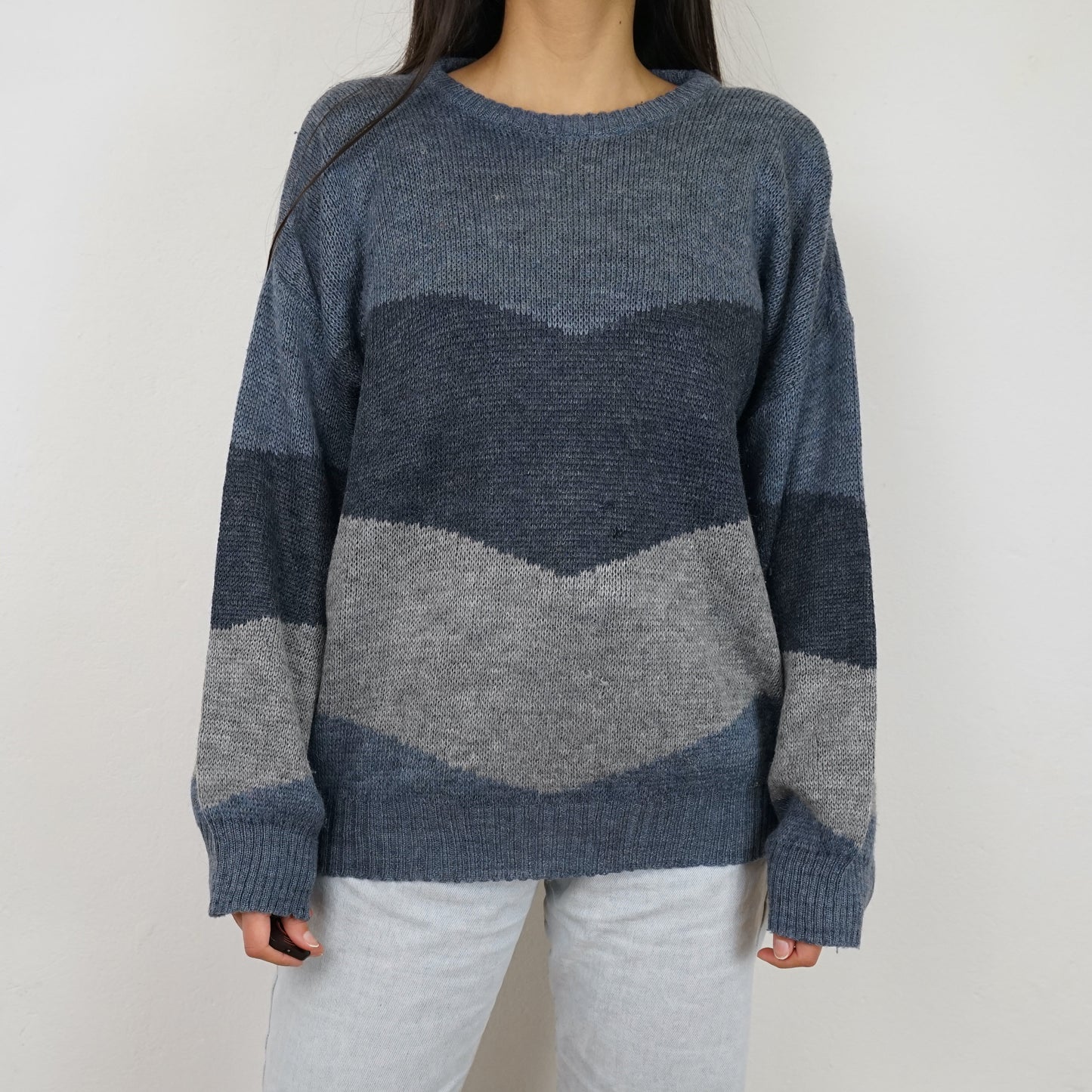 Vintage blue grey Pullover Size M-L