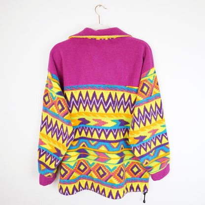 Vintage colorful Fleece Pullover men Size L
