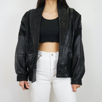 Vintage 80s leather jacket Size S