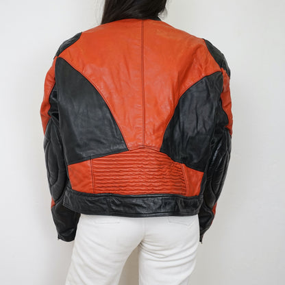 Vintage Biker Racing Leather Jacket Size M-L