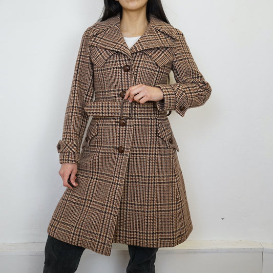 Vintage wool Coat Size XS checkered