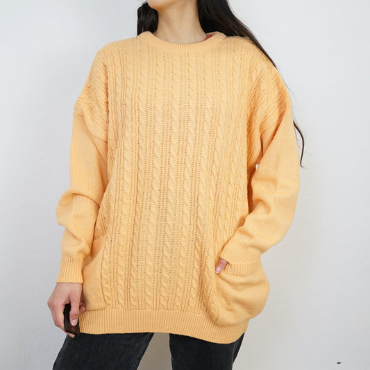 Vintage orange Pullover Size L pockets