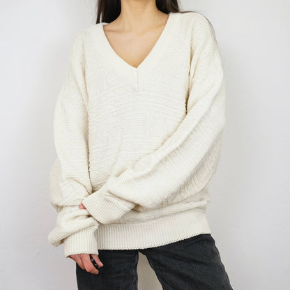 Vintage cream wool mix Pullover Size L