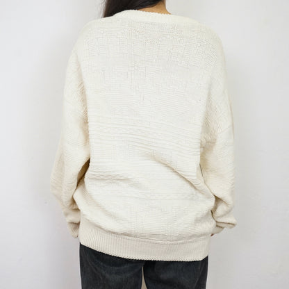 Vintage cream wool mix Pullover Size L