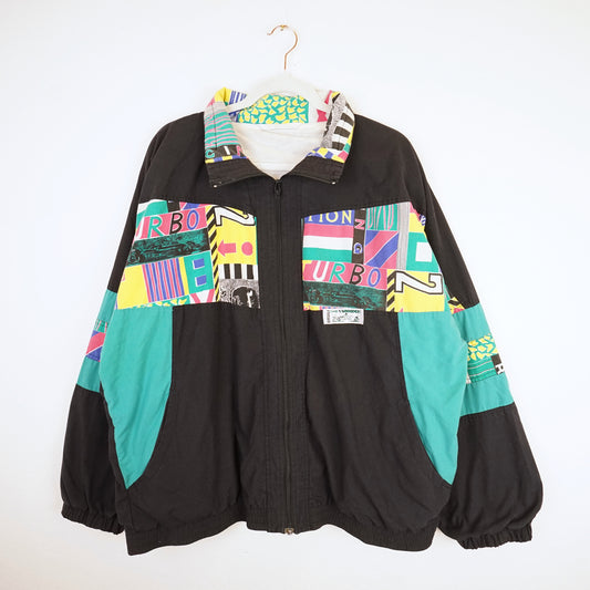Vintage black colorful Sport Jacket Size L