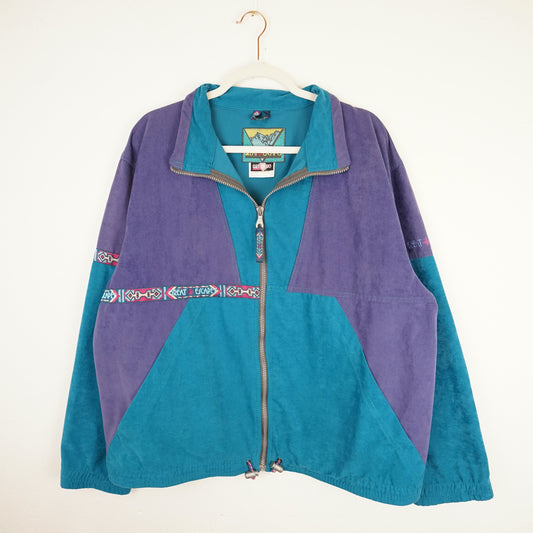 Vintage colorblock Sport Jacket Size M-L velvet